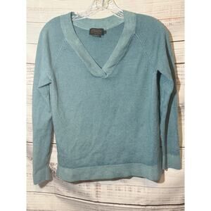 Pendleton Wool Blend V-Neck Sweater Teal Green Size M